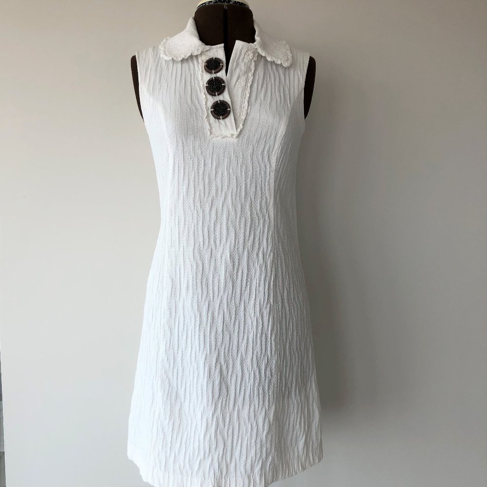 Kensie White Cotton Sheath Dress